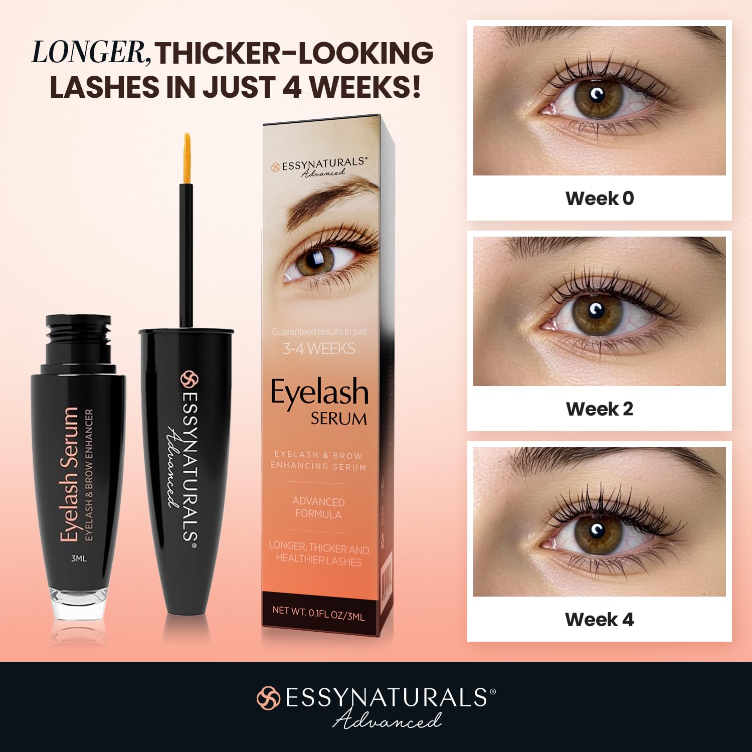 Amazon.com: Essynaturals Eyelash Growth Serum, Premium Eyelash